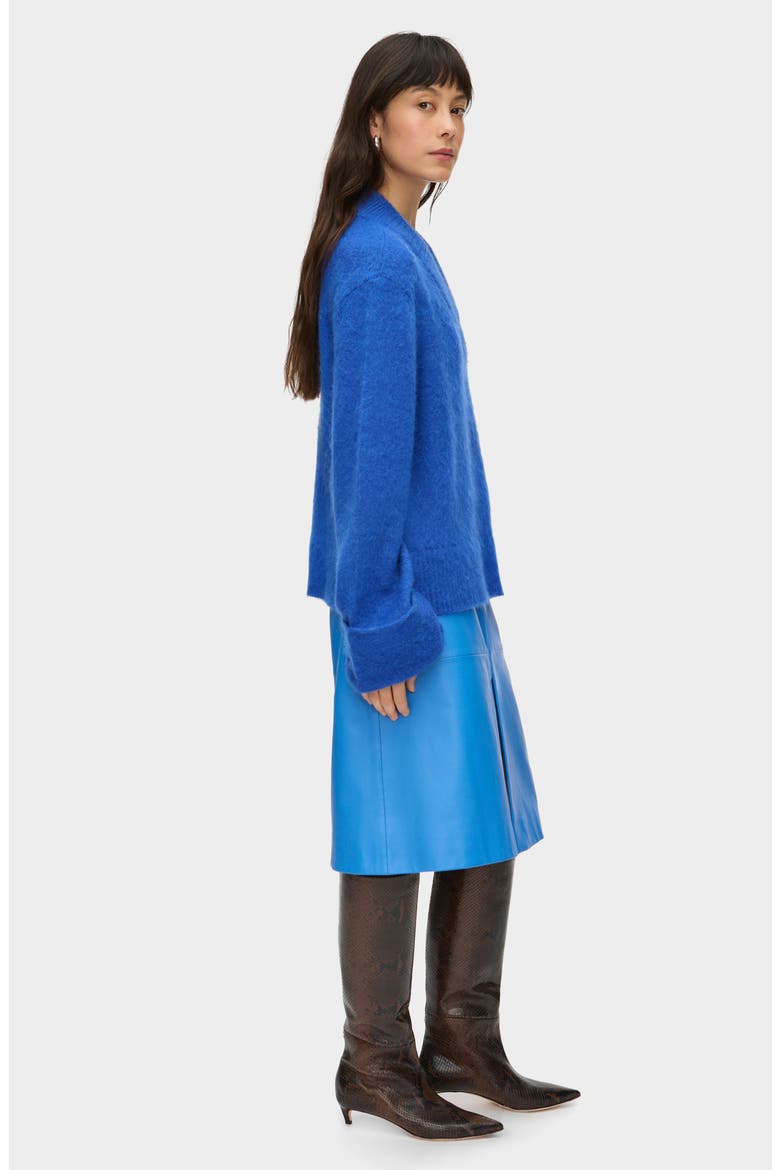 Olwen Leather Skirt, Alternate, color, BLUE