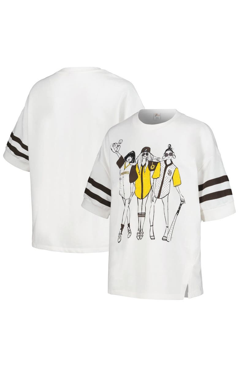 G-III 4HER BY CARL BANKS Women's G-III 4Her by Carl Banks White San Diego Padres Winners Half-Sleeve Fashion Top, Alternate, color, 