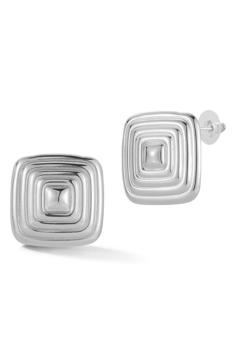 GLAZE JEWELRY Statement Stud Earrings, Main, color, Silver