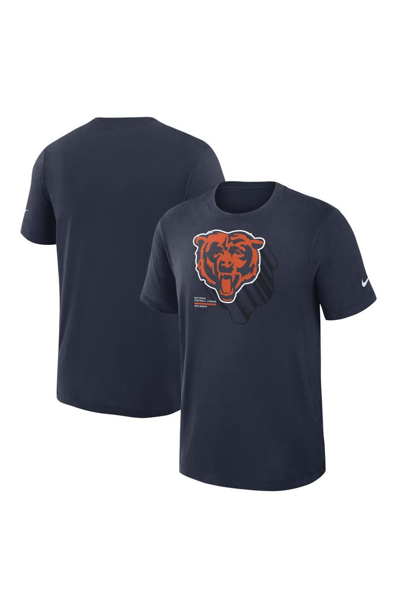 Nike Men's Nike Navy Chicago Bears Left End Run Slub Performance T-Shirt, Alternate, color, Navy