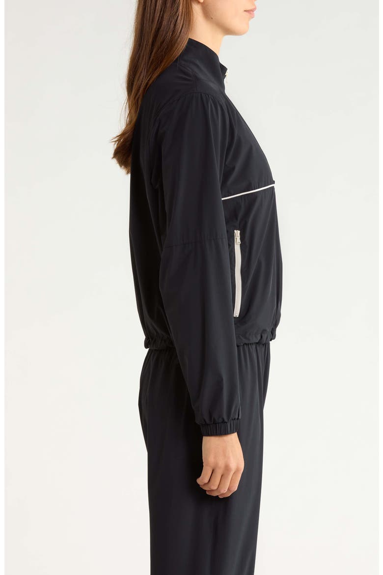 Lyle Quarter Zip Performance Windbreaker, Alternate, color, BLACK/CREME
