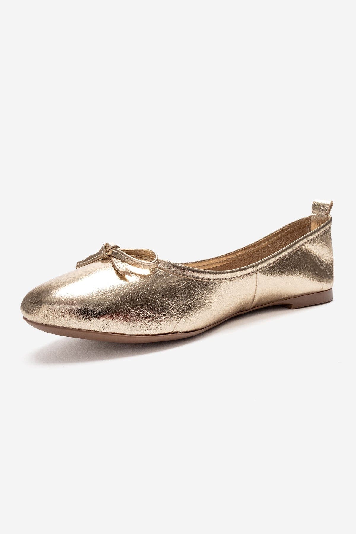Florence Leather Ballerina Flats, Alternate, color, Gold