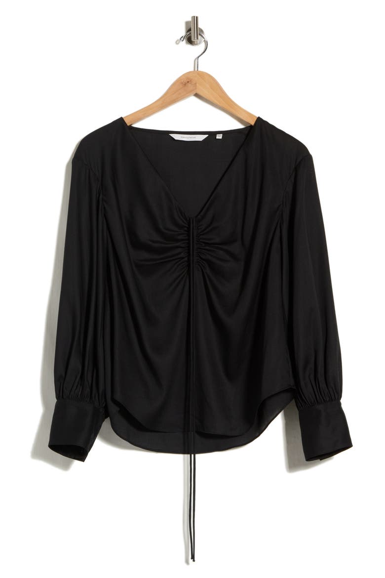 Ruched Top, Alternate, color, BLACK