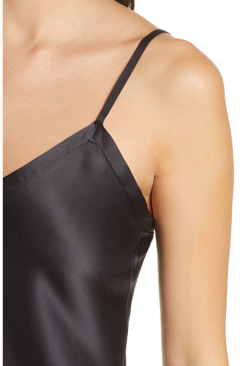 Fresh Satin Chemise, Alternate, color, BLACK