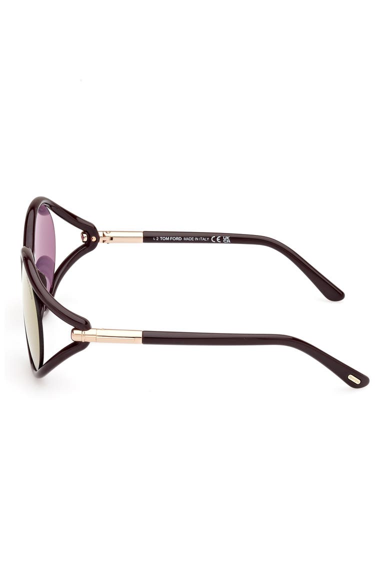 Melody 59mm Round Sunglasses, Alternate, color, SHINY DARK BROWN / GRADIENT
