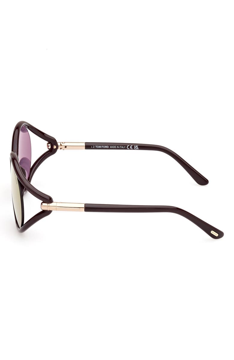 TOM FORD Melody 59mm Round Sunglasses, Alternate, color, Shiny Dark Brown / Gradient