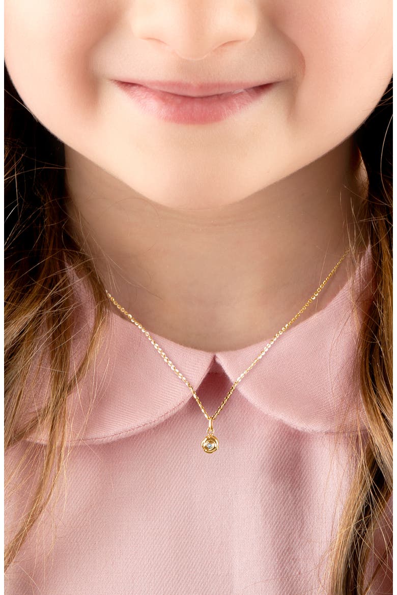 14K Gold Blushing Rose 12-14" Necklace, Alternate, color, 14K Yellow Gold