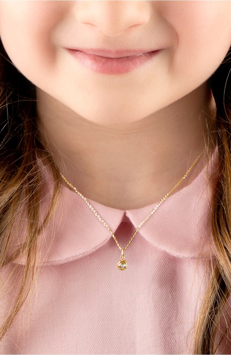 Tiny Blessings 14K Gold Blushing Rose 12-14" Necklace, Alternate, color, 14K Yellow Gold