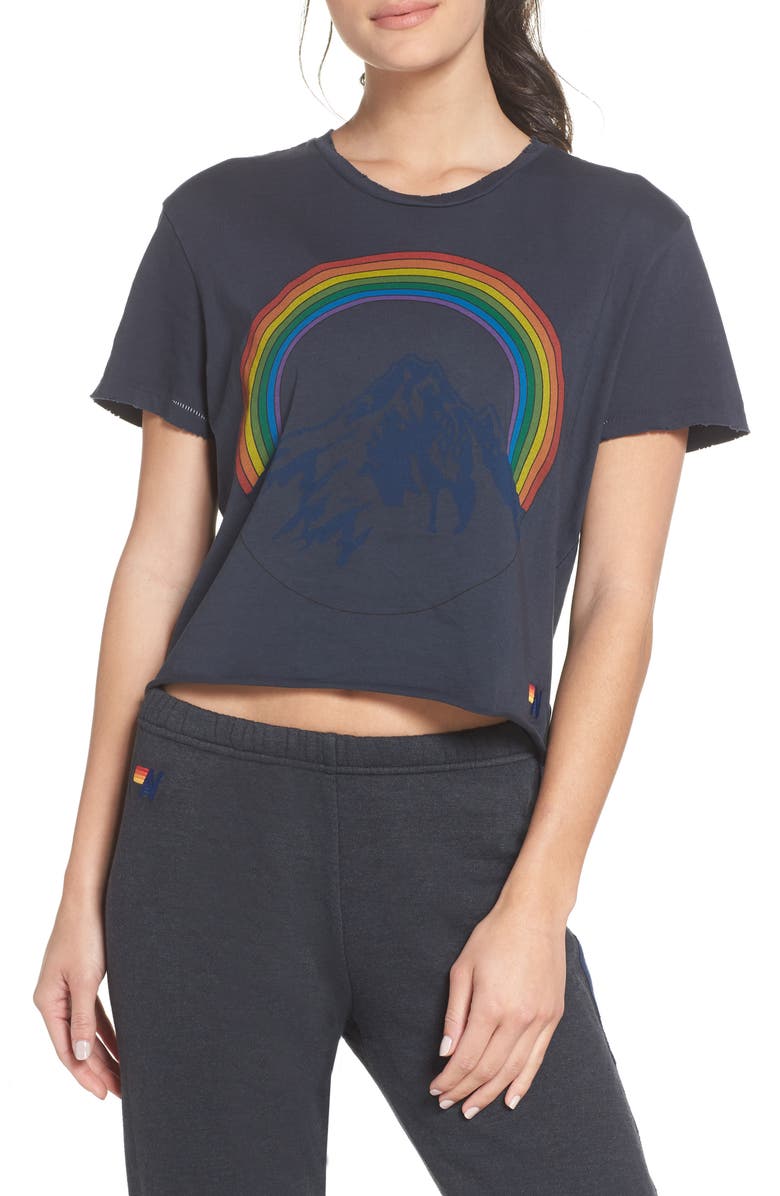 Aviator Nation Mountain Rainbow Tee, Main, color,
