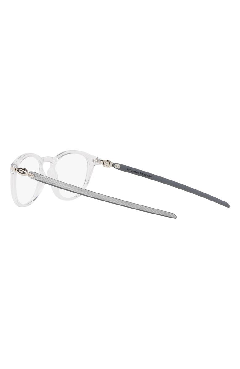 Oakley 50mm Round Optical Glasses, Alternate, color, Polished Clear