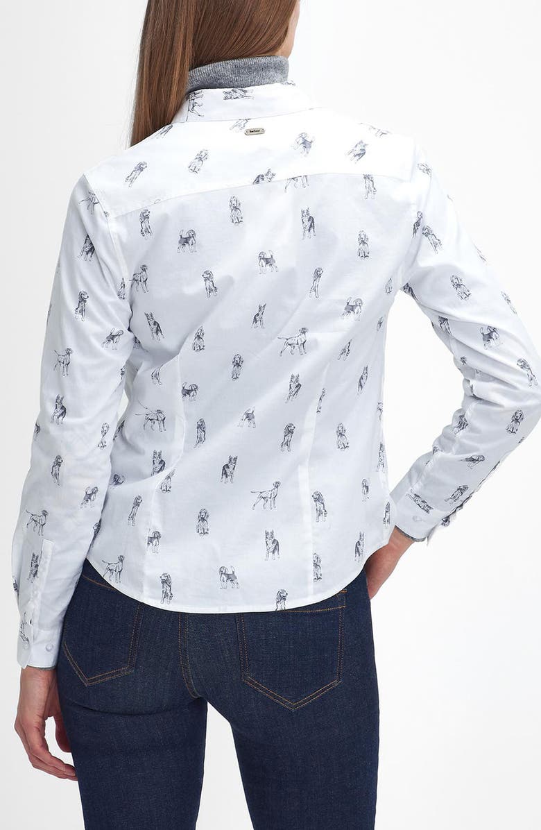 Barbour Brambles Dog Print Cotton Button-Up Shirt, Alternate, color,