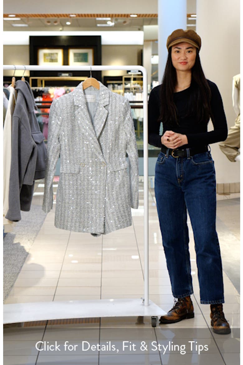 Sequin Tweed Long Sleeve Blazer Romper video