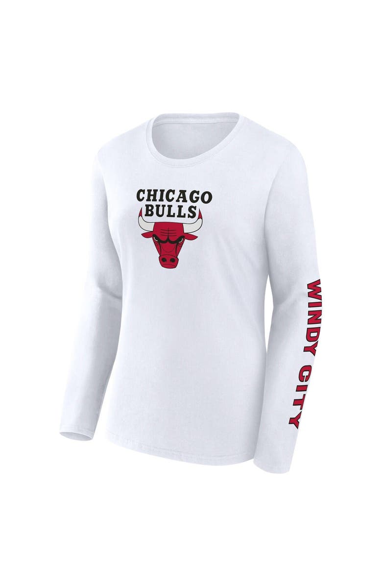 FANATICS Women's Fanatics White Chicago Bulls Long Sleeve T-Shirt, Alternate, color, 