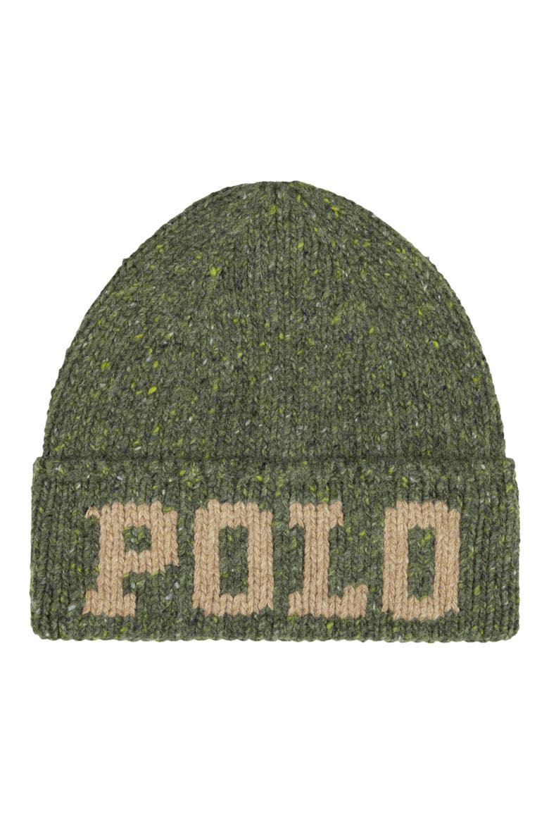 Polo Knit Tweed Beanie, Main, color, CRUISE OLIVE