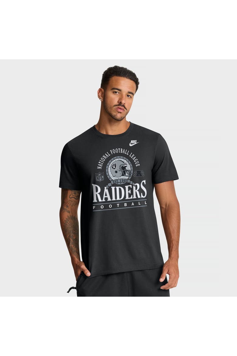 Men's Nike Black Las Vegas Raiders Rewind Team Spirit Essential Cotton T-Shirt, Main, color, Black
