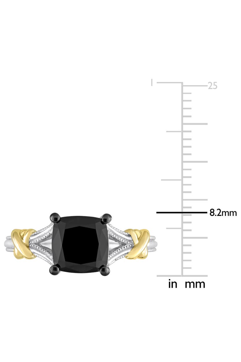 Black Diamond Solitaire Ring 14k Two-Tone, Alternate, color, Diamond