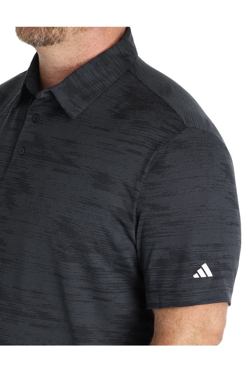 adidas Big & Tall Ultimate Textured Stripe Polo Shirt, Alternate, color, Carbon Black