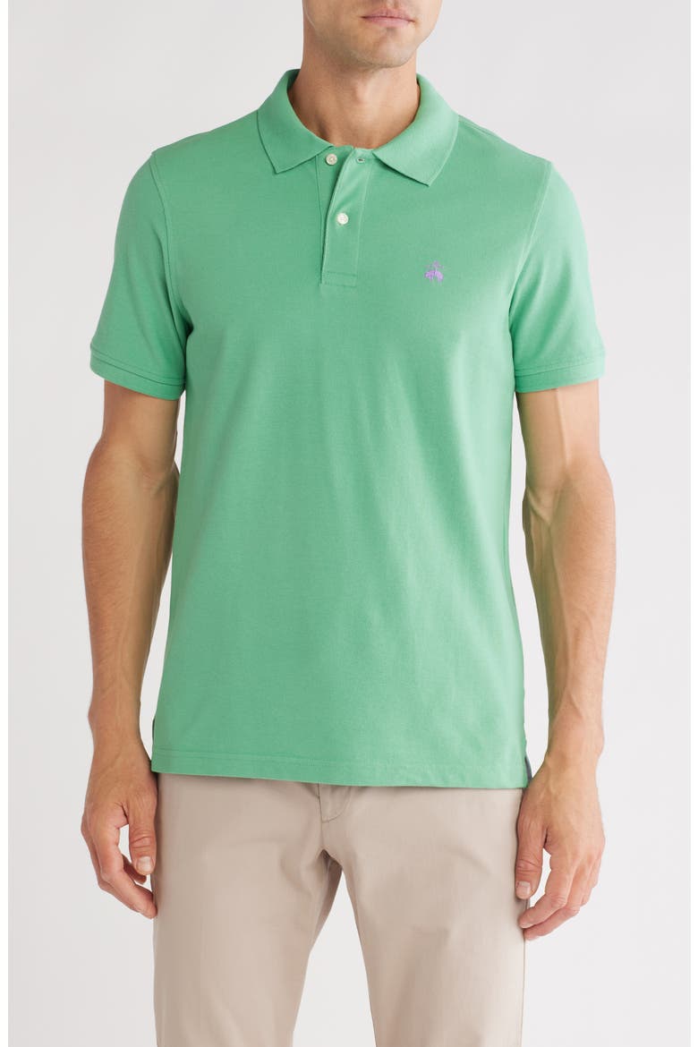 Cotton Piqué Knit Polo, Main, color, GREEN S