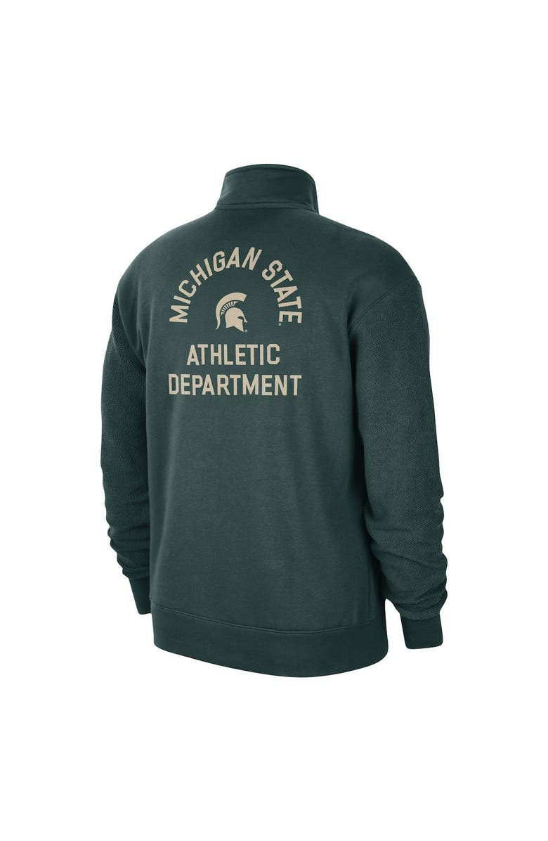 Nike Men's Nike Green Michigan State Spartans Campus Athletic Department Quarter-Zip Sweatshirt, Alternate, color, 