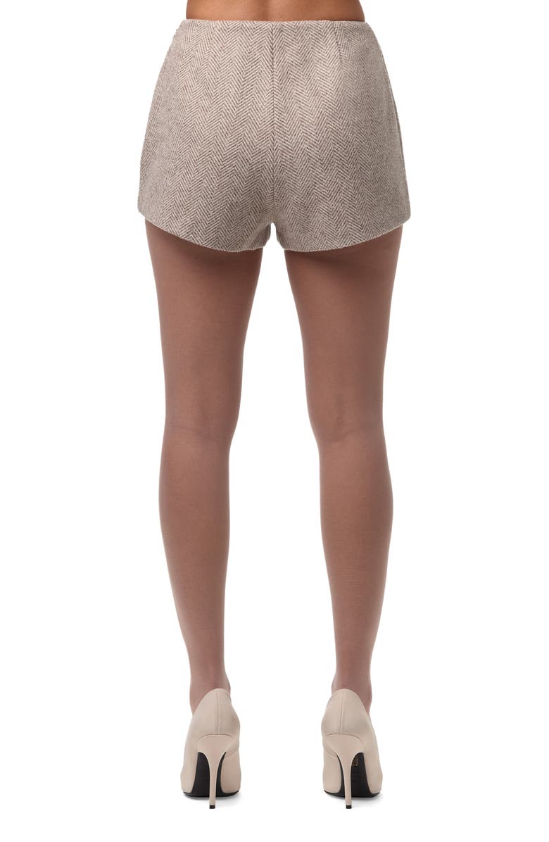 Naked Wardrobe Chevron Shorts, Alternate, color, Taupe Chevron