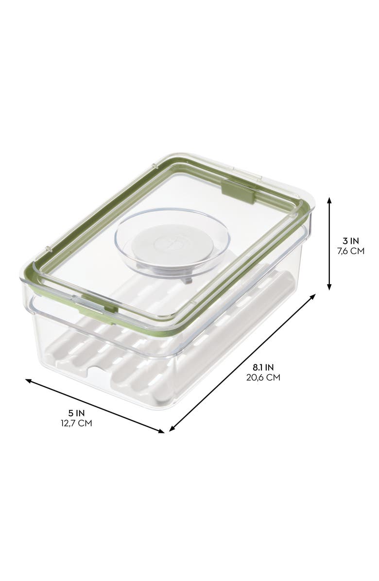 iDesign Medium Fridge Produce Bin with Drainage Tray - Set of 4 - Clear, Alternate, color, Clear