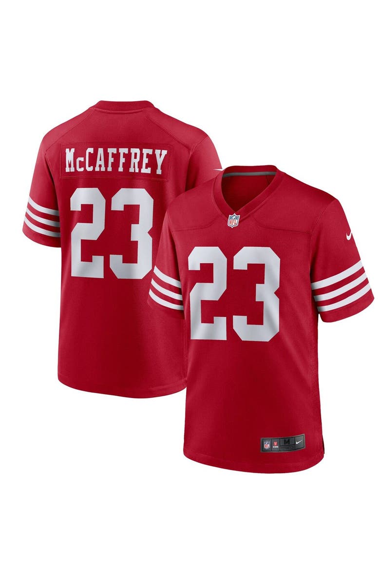 Youth Nike Christian McCaffrey Scarlet San Francisco 49ers Game Jersey, Main, color, Scarlet