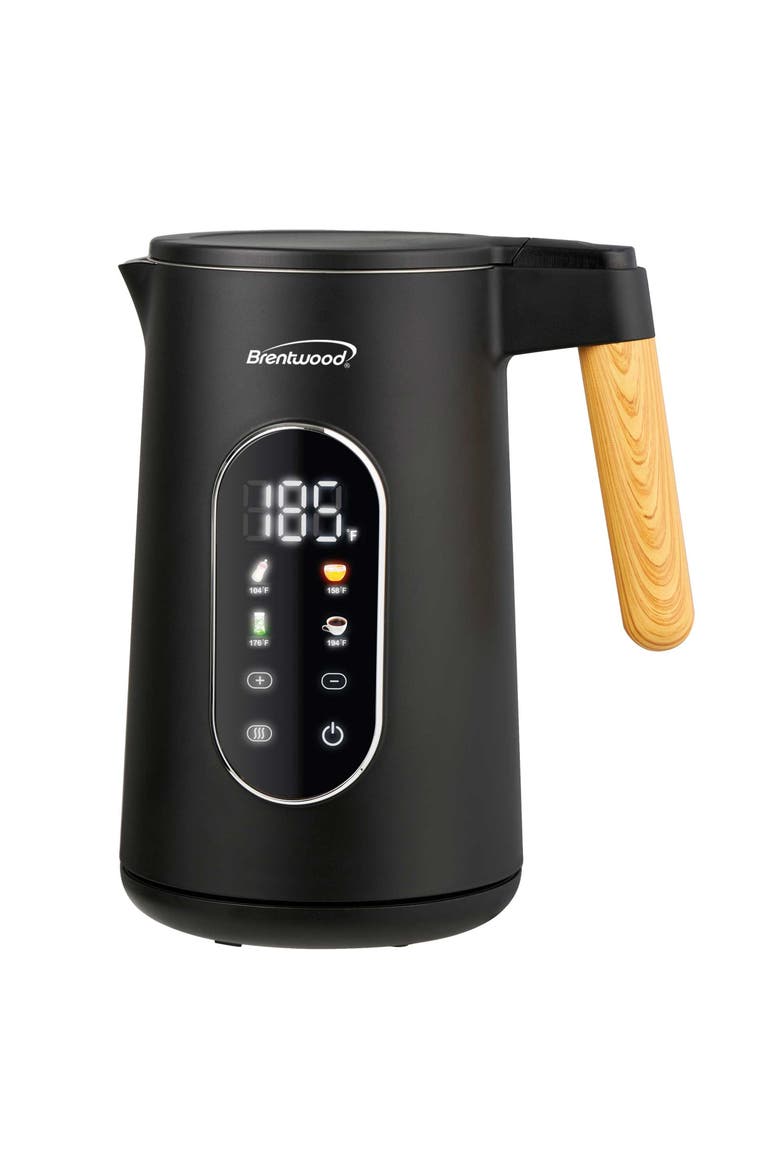 1.7L 1100W Cordless Digital Electric Kettle, Main, color, Black