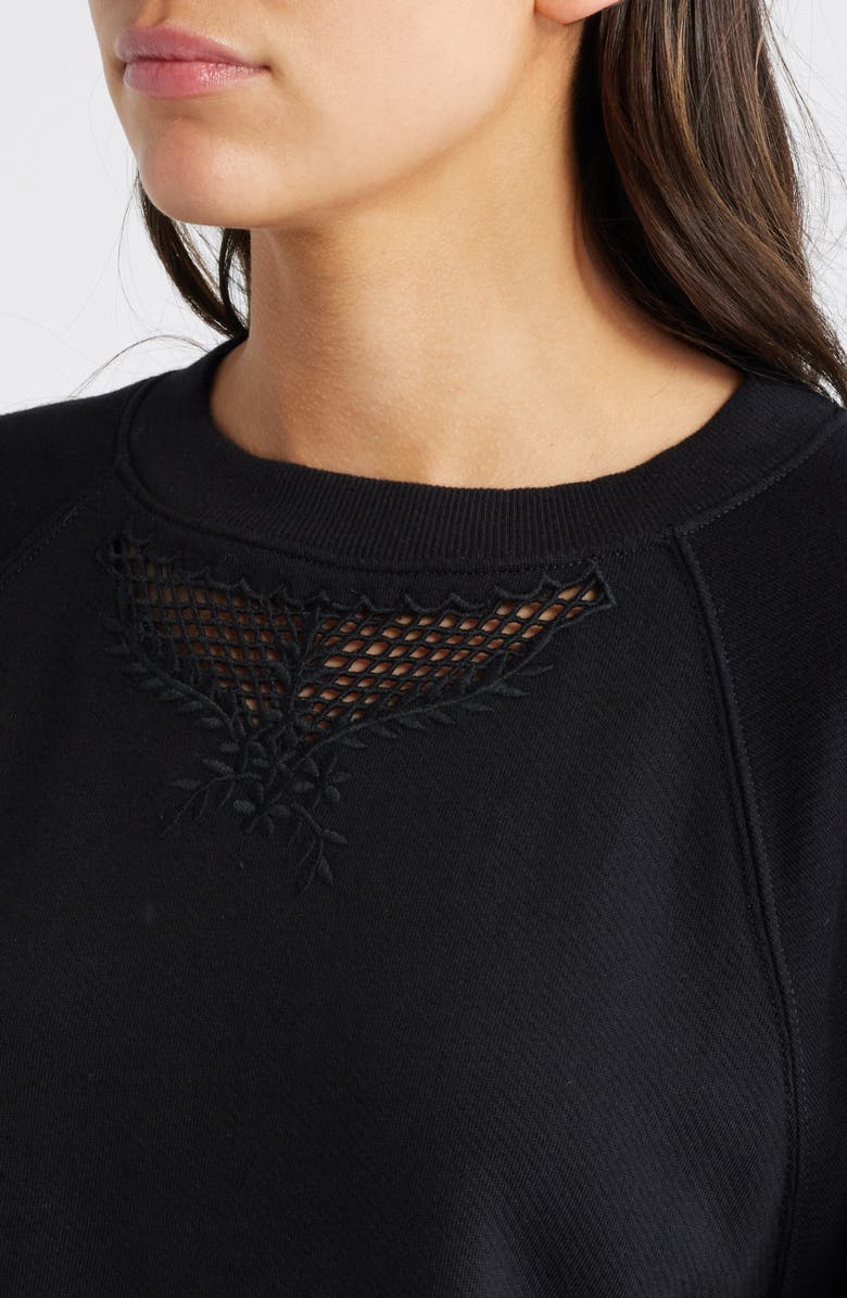 PAIGE Yolanthe Embroidered Detail Cotton Sweatshirt, Alternate, color, 