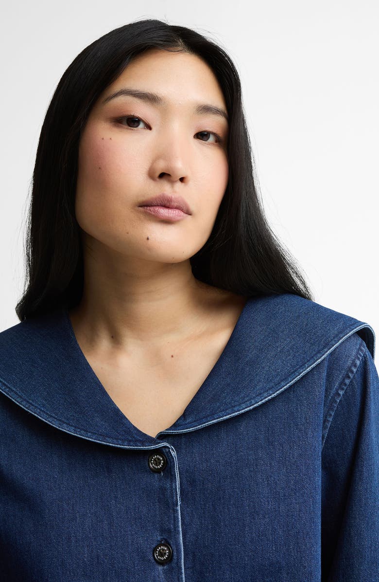 Barbour Dartmoor Sailor Collar Button-Up Shirt, Alternate, color, Mid Wash Indigo