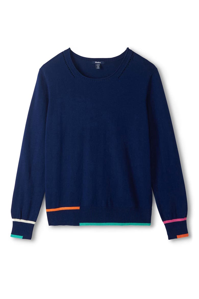 Eden Crewneck Cotton & Cashmere Sweater, Alternate, color, PATRIOT BLUE