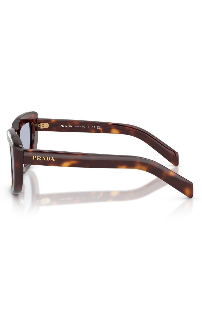 Prada 53mm Rectangular Sunglasses, Alternate, color, Classic Tortoise / Blue