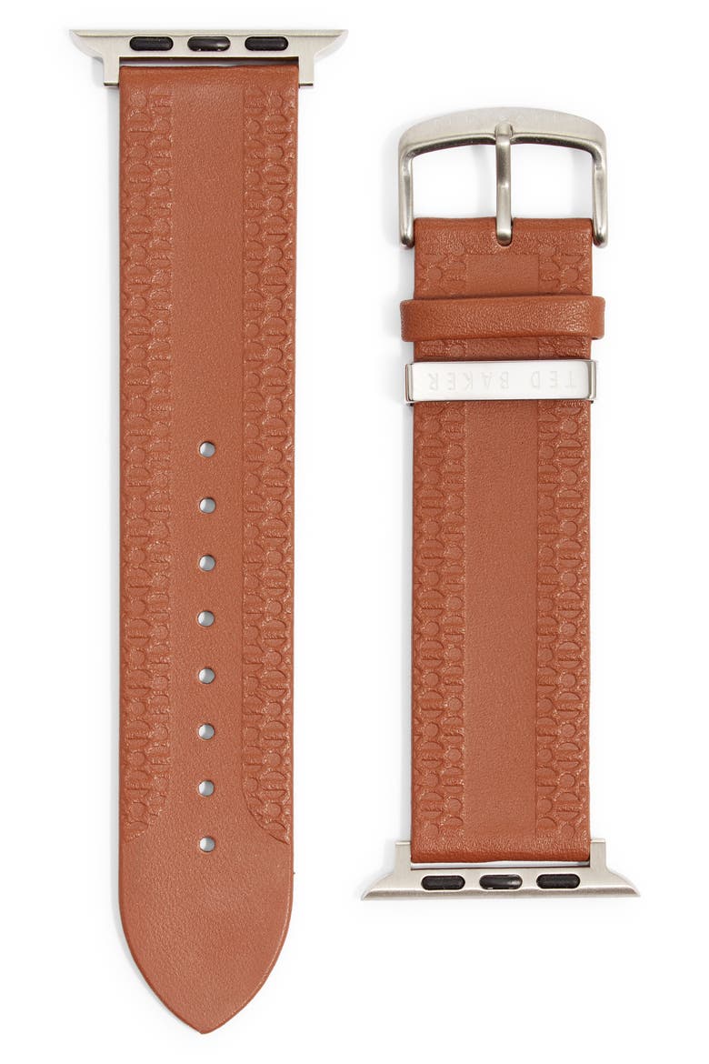 Leather Apple Watch® Watchband, Main, color, TAN