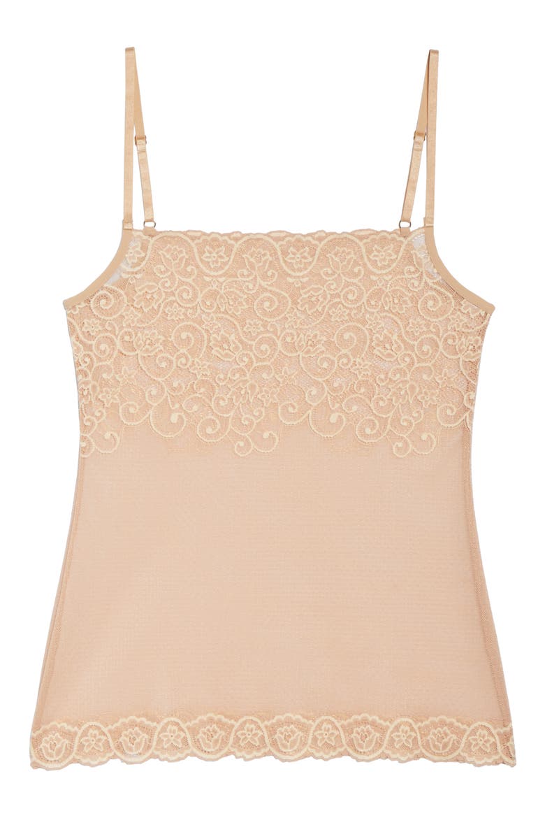 Tulip Lace & Mesh Camisole, Alternate, color, IVORY