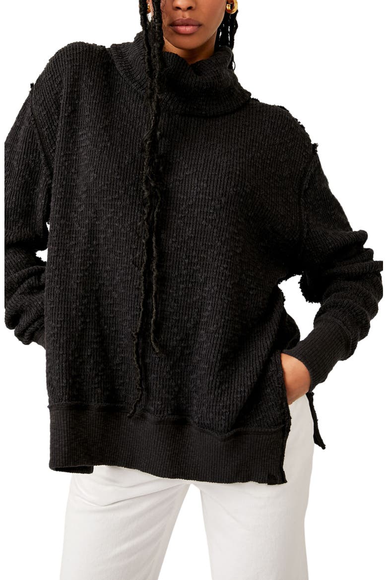 Tommy Oversize Turtleneck Sweater, Main, color, BLACK