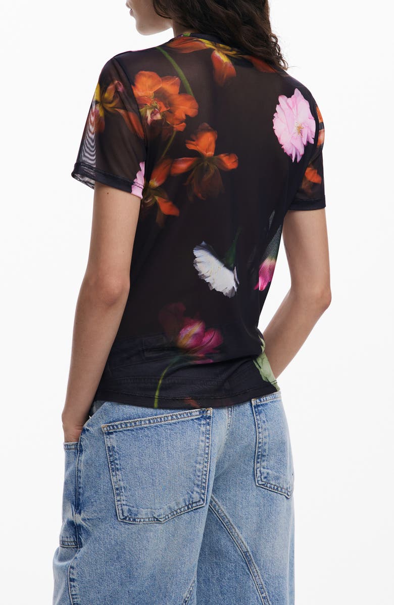 Desigual Floral Mesh Top, Alternate, color, 