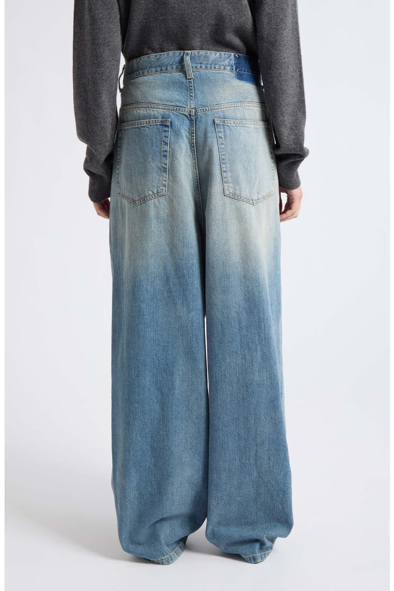 Wrap Front Denim Wide Leg Jeans, Alternate, color, OLD BLUE