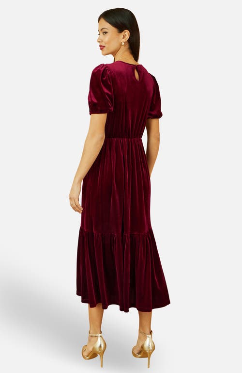 Yumi Velvet Midi Dress In Multi
