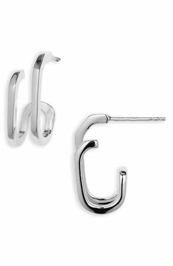 ARGENTO VIVO Double U Hoop Earrings