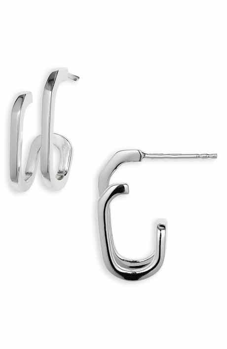 ARGENTO VIVO Double U Hoop Earrings