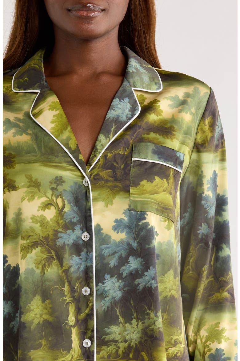 Print Long Sleeve Sleep Shirt, Alternate, color, LANDSCAPE