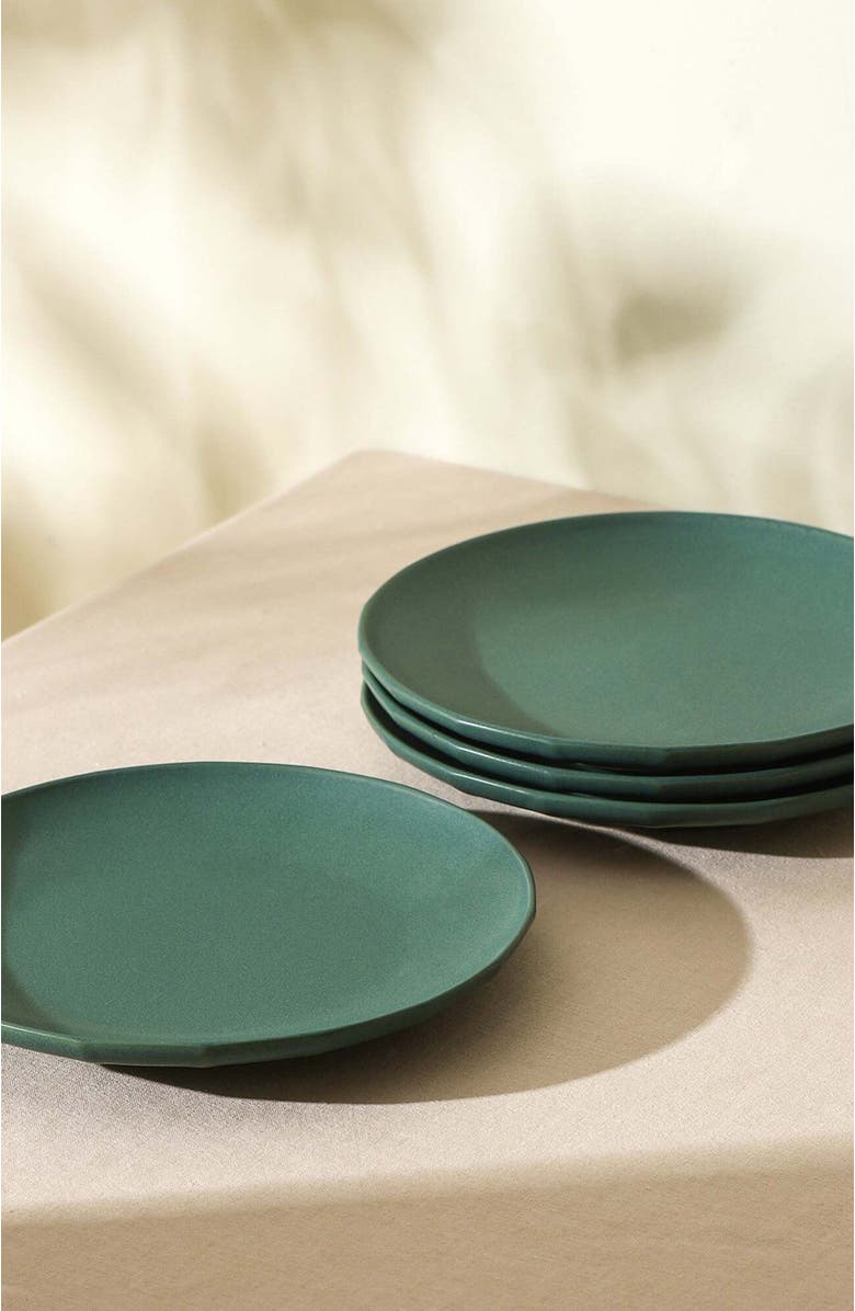 Stone Lain Rio Stoneware 4-Piece Salad Plate Set, Alternate, color, Green