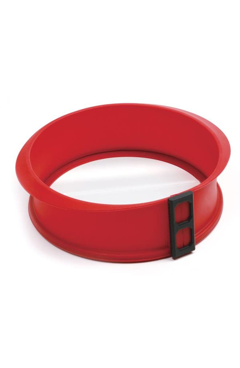 Norpro Silicone and Glass 9-Inch Springform Pan, Main, color, Red