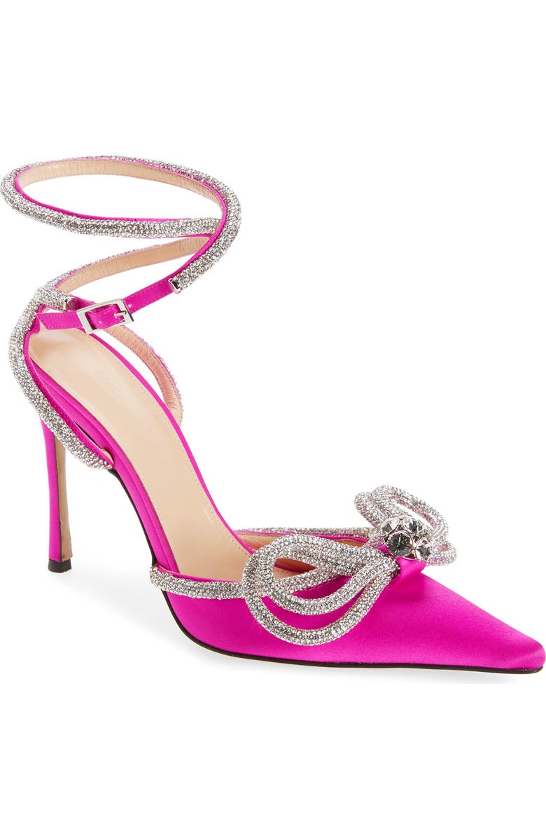 Mach & Mach Double Crystal Bow Pointed Toe Pump, Main, color,