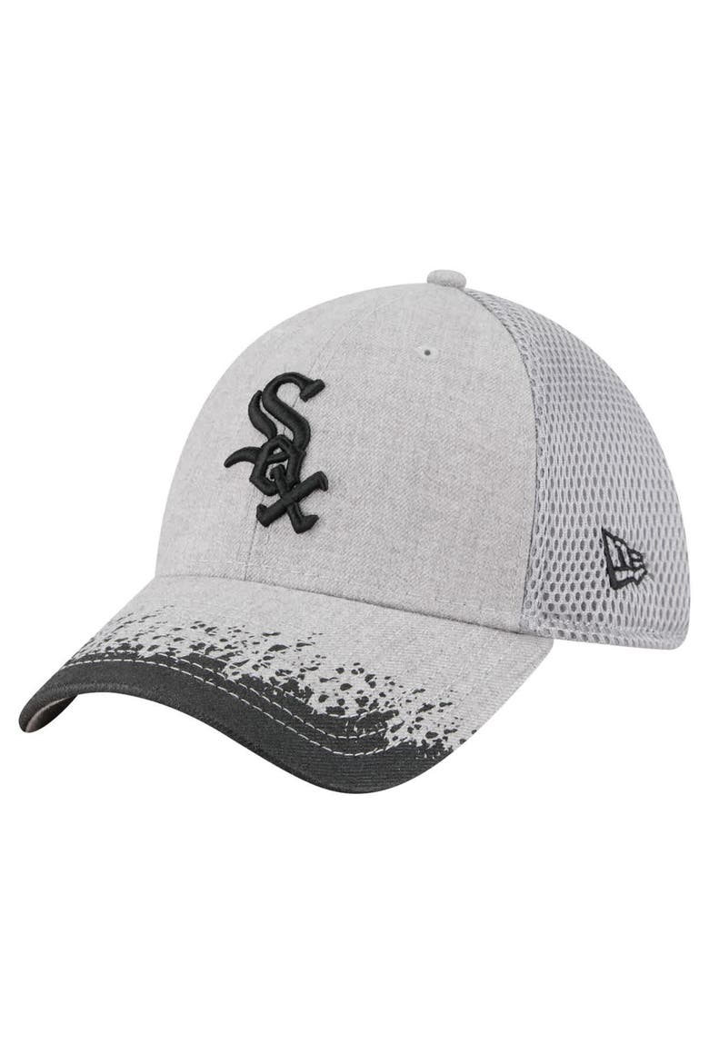 Men's New Era Gray Chicago White Sox Visor Paint Splatter 39THIRTY Flex Hat, Main, color, Gray