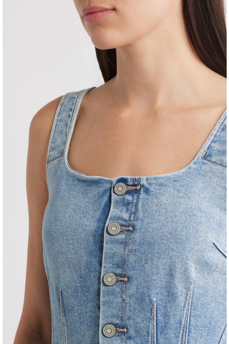 Sleeveless Denim Minidress, Alternate, color, MED.WASH