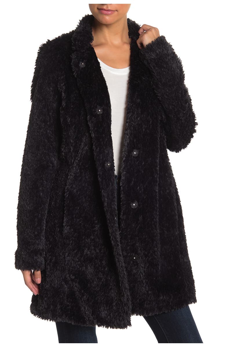 Kenneth Cole New York Shaggy Faux Fur Coat, Main, color,