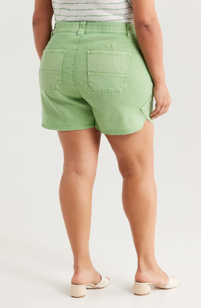 Wit & Wisdom Skyrise High Waist Dolphin Hem Denim Shorts, Alternate, color,