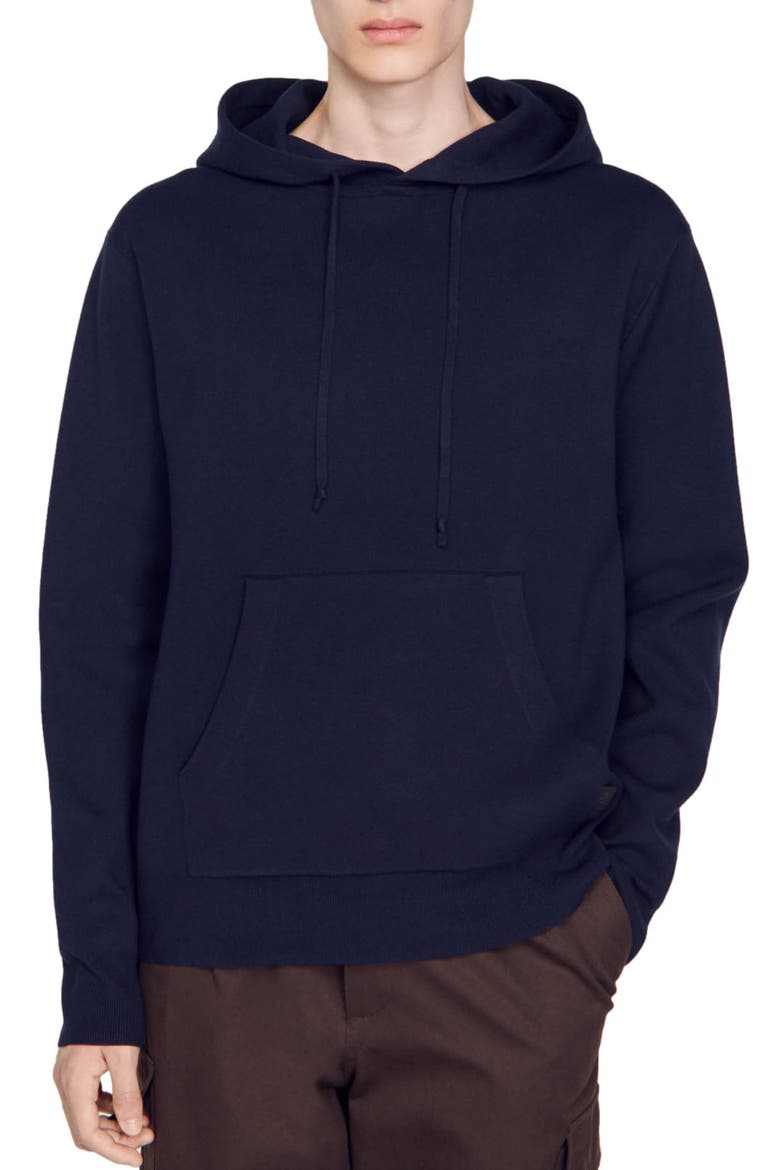 Knit hoodie, Main, color, Navy blue