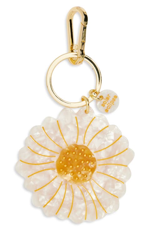 Hand Painted Daisy Key Chain Bag Charm
