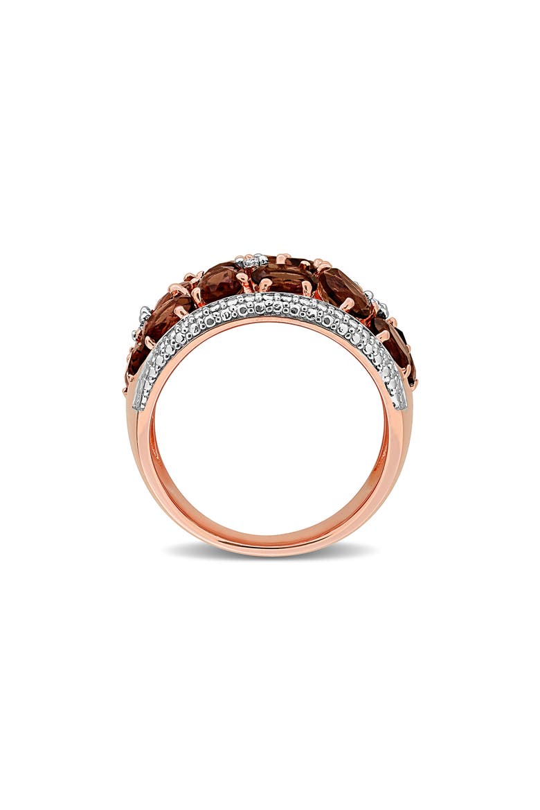 Rose Gold Plated Smoky Quartz Statement Ring, Alternate, color, BROWN
